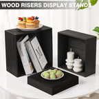 6 Pack Wood Cake Cupcake Stand Buffet Risers, Wooden Display Stand Wood Display Riser, Square Food Display Risers for Party Wedding Birthday Home (6" 7" 8" 9" 10" 11")