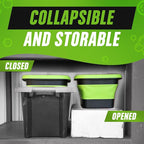 Grip Clean Collapsible Bucket - 5 Gallon Foldable Cleaning Bucket with Ribbed Bottom - Durable Car Wash Bucket for Household Chores, Camping, and Outdoor - Green