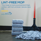KLEEN HANDLER HEAVY DUTY Commercial Mop Head Replacement, Wet Industrial Blue Cotton Looped End String Cleaning Mop Head Refill (Case of 24)