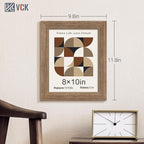 VCK 8x10 Picture Frame 5 Pack - Brown Walnut, Natural Textured Solid Wood Frame, Wall Gallery Frame
