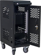Laptop Charging Cart,16 Devices Tablet Storage Carts for pad Up to 16.3" Screen Size, Classroom Computer Mobile Charging Station for Pads, Chromebooks,Laptops, Security Storage(16 Bay-Black)