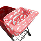 Portable Shopping Cart Cover | High Chair and Grocery Cart Covers for Babies, Kids, Infants & Toddlers ✮ Includes Free Carry Bag ✮ (Simple Pink Elephant)