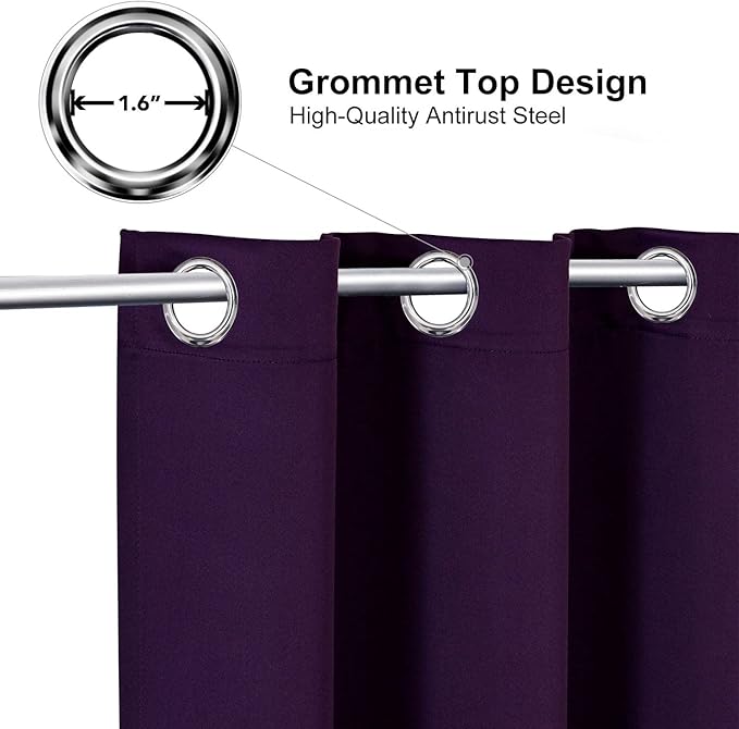 ChrisDowa Room Divider Curtain 96 Inches Long, Wide Blackout Sliding Door Curtain for Bedroom, Room Darkening Privacy Window Curtain for Patio Door (1 Panel Set, Royal Purple, 100 x 96 Inch)