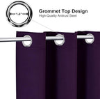 ChrisDowa Blackout Curtains 36 Inches Long for Living Room, Grommet Thermal Insulated Room Darkening Curtains for Bedroom (1 Panel Set, Royal Purple, 42W x 36L)