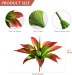 Artificial Agave Plants,Large UV Resistant Fake Agave Planters 12" for Indoor and Outdoor Decorating Tropical Plant Succulents Greenery Indoor Decor (2Pack, Red)