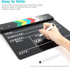 Acrylic Movie Film Directors Clapboard, Photography Video TV Cut Action Scene Slate Clapper Board Props, Black
