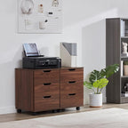 Farini Mobile File Cabinet for Home Office, 3 Drawer Chest Wood, Drawers Unit for Under Desk, Storage Drawers Cabinet Brown