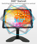 Desktop Wall Mount Anti-Theft Security Kiosk POS Stand Holder Enclosure for 2022 2021 2020 2018 iPad Pro 12.9", Flip & 360° Swivel Design