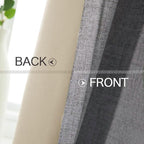 MIULEE Linen Texture Curtains for Bedroom Solid 100% Blackout Thermal Insulated Grey Curtains Grommet Room Darkening Drapes Luxury Decor for Living Room Nursery 52x54 Inch (2 Panels)
