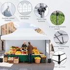 Tangkula 10x14 FT Pop Up Canopy, Outdoor Tent with 4 Sidewalls, Roll-up Door, Wheeled Bag, 4 Sandbags, 8 Stakes, 4 Wind Ropes, Portable Canopy Tent for Beach Party Event Camping (White)
