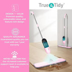 Heavy Duty Spray Mop Kit for Floor Cleaning, Refillable Water Tank, Use Any Cleaning Solution with Machine Washable Pads, Includes Flat Mop Head, Round, Squeegee Head