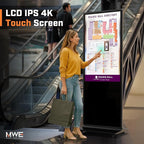 MWE 65 Inch 4K Touchscreen Kiosk, Indoor Floor Standing Digital Signage Displays, Advertising Display LCD Kiosk, Interactive Display Poster Android System with Auto Media Player, HDMI/USB/WIFI
