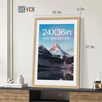 VCK 24x36 Poster Frame 5 Pack - Natural Oak, High-End Wood Picture Frames with Polished Plexiglass, Display 20x30 Photo with Mat or 24x36 without Mat, Art Gallery-Quality, Wall Hanging, Natural Oak