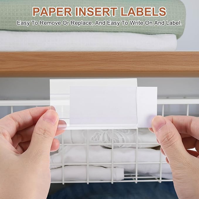 PATIKIL 3.9" x 1.7" Wire Shelf Label Holder, 30 Pack Reusable Plastic Price Tag Display Clip for 0.28" to 0.47" Thick Shelves with Paper Inserts Pens for Home Market Store, Clear