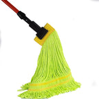 Matthew Cleaning Microfiber String Mop Heavy Duty Commercial Wet Mop Head Replacement,Excellent Absorbency,Premium Launderability,Reusable for Home,Commercial and Industrial Use(Green,6Pack)