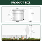 FXW Decorative Garden Fence for Yard - 20in(H) x 14.8ft(L) 8 Panels - Metal Fencing Panels - Animal Barrier Border for Dogs & Rabbits, Flower & Plant Edging
