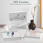 Acrylic Base Stand 4 Pack 6 X 6 X 1 Inch Acrylic Blocks for Display Trophy Base Clear Square Cube Riser Display Cylinder Pedestal Stands for Collectibles Jewelry Props Food Display