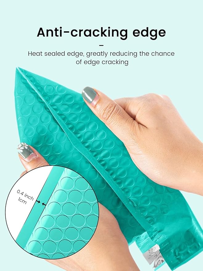 GSSUSA Teal Bubble Mailers 4x8 Inches 19200 Pack, Usable Size 4X7" Bubble Envelopes for Small Business, 1 Pallet Padded Envelope, Shipping Mailers, Packaging Bags, Mailing Envelopes, Shipping Supplies