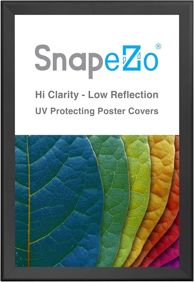 SnapeZo Movie Poster Frame 27x40 Inches, Black 1.7 Inch Aluminum Profile, Front-Loading Snap Frame, Wall Mounting, Wide Series for One Sheet Movie Posters