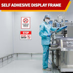Magnetic Sign Holder 8.5 x 11 - Rigid Plastic Wall Sign Holder Reusable Adhesive Frames, Magnetic Frame for Refrigerator Door Window, Clear Rigid Print Protectors for Paper Picture, 5 Pack