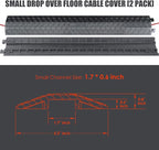 4 Pack 40" inch Drop Over Cable Cover, 4 Pieces Prevent Tripping Rubber Floor Cord Protector, Interlocking Cable Cover, Drop Track Cable Ramp for Home, Office, Store, Warehouse (Slim - 4Pack)