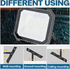 4 Pack LED Flood Lights Outdoor, 100W 10000LM Super Bright Floodlight Outside Work Light with 5.9FT Plug, IP65 Waterproof 6000K Outdoor LED Flood Light for Garage, Yard, Lawn, Garden