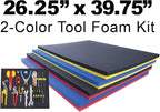 5S Tool Box Shadow Foam Organizers (2 Color) Custom Size (26.25" x 39.75", Black Top/Yellow Bottom)