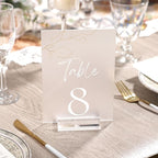UNIQOOO 3" Clear Acrylic Stand |60 Pack 3mm Slot Wedding Sign Holders, Perfect for Wedding, Table Number, Exhibition, Office, Restaurant, Business