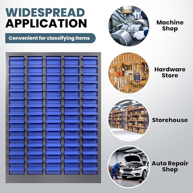 Part Cabinet with 75 Drawers, Shelves & Label Stickers - Bolt and Nut Organizer Bolt Bin Cabinets, Stainless Steel Tool Storage Cabinet for Hardware Organization Small Items and Parts (75 Drawers)