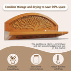 Hanging Herb Drying Rack - Artistic Life Tree Design. Space-Saving Kitchen Flower Dried Grass Display,Holds 7 Bouquets. For Witches & Gardeners Gifts for Crafters, Wall Art Décor