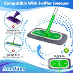 8 Pack Reusable Microfiber Mop Pads Compatible with Swiffer Sweeper Mop, Dry Sweeping Cloths & Wet Mopping Cloths, Washable Mop Pads for Surface/Hardwood Floor Cleaning (Mop is Not Included)