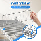 6 Pcs 18" W x 8" H Chrome Plated Steel Wire Shelf Divider, No Tool Metal Shelf Dividers for Wire Shelves for Kitchen, Bathroom, Pantry, Office Storage, Silver