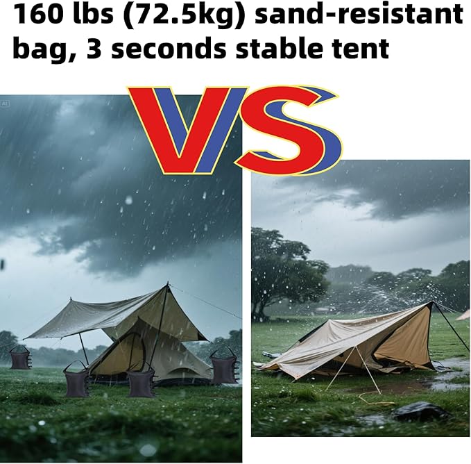 160LBS Heavy Duty Canopy Weights Sand Bags for Pop Up Canopy Tent Legs,Patio Umbrellas, Gazebos,4 Pack Black (Without Sand)