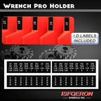 12 PC Magnetic Tool Organizer for Wrenches - Wrench Holders Organizers Set with Secure Rack Design - Toolbox Organization System for Workshop & Garage Use (Black)