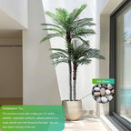9ft Tall UV Resistant Faux Palm Tree, 108in Artificial Palm Tree Indoor Outdoor, Fake Tree with Real Bark and Realistic Leaves and for Home House Office Living Room Bedroom Yard Patio.
