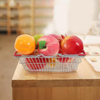 Mini Iron Shopping Basket with Handles Small Grocery Basket for Pretend Play and Storage for Boys