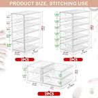 Makeup Organizer Storage With 30 Drawers, 6 Pcs Desktop Office Supplies, Desk Organizers, Clear Accessories, Dustproof Drawer and for Make Up, Jewelry, Pen, Stationary