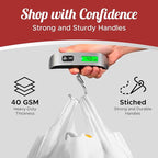 Simply Cool 50 Pack Reusable Eco-Friendly Grocery T-Shirt Shopping Bags 21.5"x12.2"x7.2" Durable, Recyclable Washable Foldable Portable Shopping Tote Bags Bulk