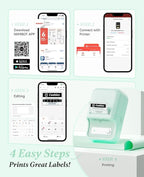 NIIMBOT B21 Label Printer,Bluetooth Thermal Label Maker,Ideal for Home Organization,Business,Ofice,50x30mm Labels(Mint Green)