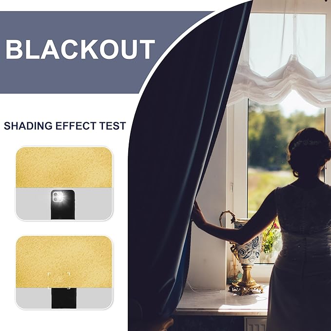 JIUZHEN Blackout Curtains – Thermal Insulated,Noise Reducing Room Darkening Soundproof Drapes for Living Room,Bedroom, Set of 2 Panels with Tiebacks, 42 x 84 inch Long, Light Yellow