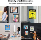 8.5"x 11" Self Adhesive Magnetic Sign Holder, Double Sided Window Magnetic Display Frame with Clear PVC and Strong Magnetic for Office/Store/Door/Glass/Refrigerator Display Frame(Black, 5Pack)