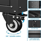 Metal Storage Cabinets with Door Pegboard,Lockable Garage Storage Cabinets with Wheels for Garage, Home, Office,Assembly Required,Black,13.8" D x 26" W x 34.3" H
