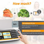 NTEP Certified Scale Price Computing, 60lb Capacity, 0.01lb Readability Rechargeable Commercial Food Produce Scale for Farmers Markets, Grocery Stores, Delis, Legal for Trade, COC #21-001