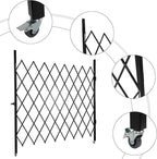 Single Folding Security Gate 7.22'Hx6.56'W Iron Accordion Security Gate Flexible Expanding Security Gate 360° Rolling Barricade Scissor Door with Padlock for Entry Security, Garage, Warehouse