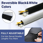 Neoprene Cable Management Sleeve 10ft (120 inch) - 1.5 inch, Velcro Cuttable Cord Organizer, Split Wire Loom Tubing Reversible Cord Protector for TV USB PC Ethernet Cable Hider Protect Pets Kids