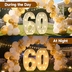 3FT Marquee Numbers 60, Large Light up Number 60 for Birthday Party Supplies, Sign, Backdrop, Happy 60th Birthday Decorations for 60 Years Old Women Men