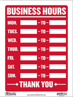 BAZIC Products Business Hours Sign 9"X12", Open Closed Signs Signage For Business Store Office Door Window Restaurants Bars Retail Salon Shop, 24-Pack