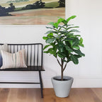 Artificial Fiddle Leaf Fig Tree, 4 FT Tall Fake Ficus Lyrata with Pot, Faux Silk Plants Indoor, Realistic Artificial Plants Decor for Home Office Living Room Decor Indoor Outdoor