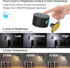 LED Reading Lights, Wall Mounted Sconces with 3 Color Temperatures & 3 Brightness Levels, Rechargeable Battery Operated Touch Control 360° Magnetic Ball for Study Bedside Bedroom