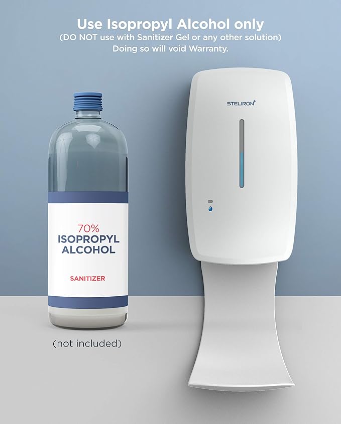 Steliron Automatic Hand Sanitizer Dispenser Station, 34oz Adjustable Floor Stand with Touchless Dispenser (Sanitizing Alcohol Liquid Only)